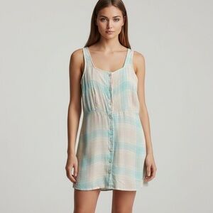 🌻NEW (with tags) Abound Pastel Check Plaid Sleeveless Dress Size Small